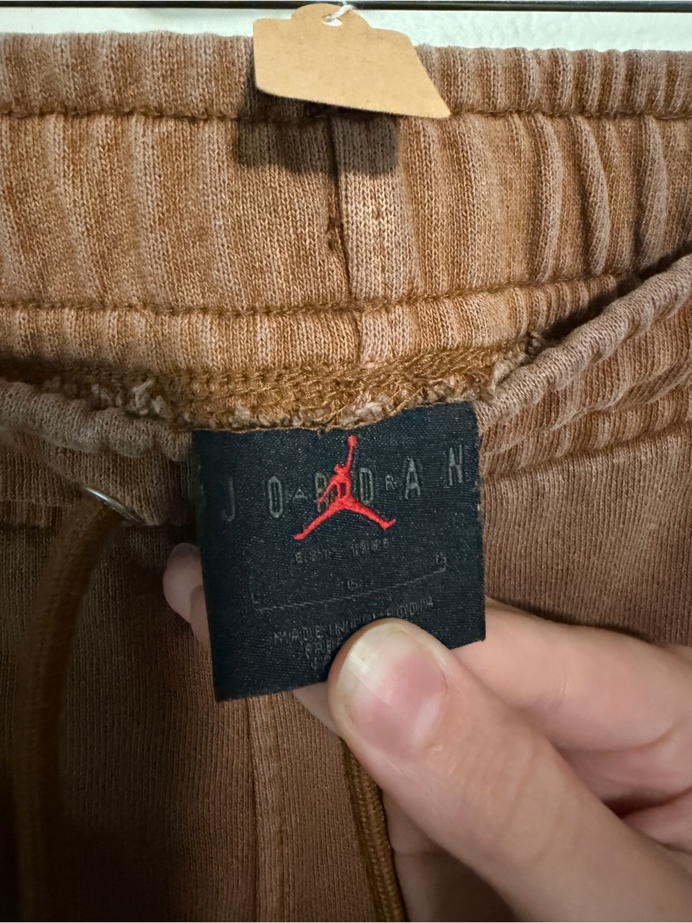 Nike Jordan Essentials SET Brown Men Statement Flight Fleece Hoodie/Sweats Sz L - Picture 10 of 10